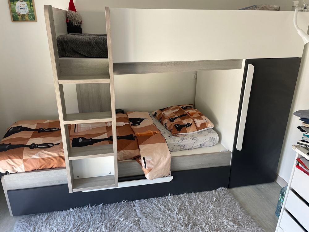 Lits superpos&eacute;s avec tiroir lit gigogne et rangement Mobilier enfants