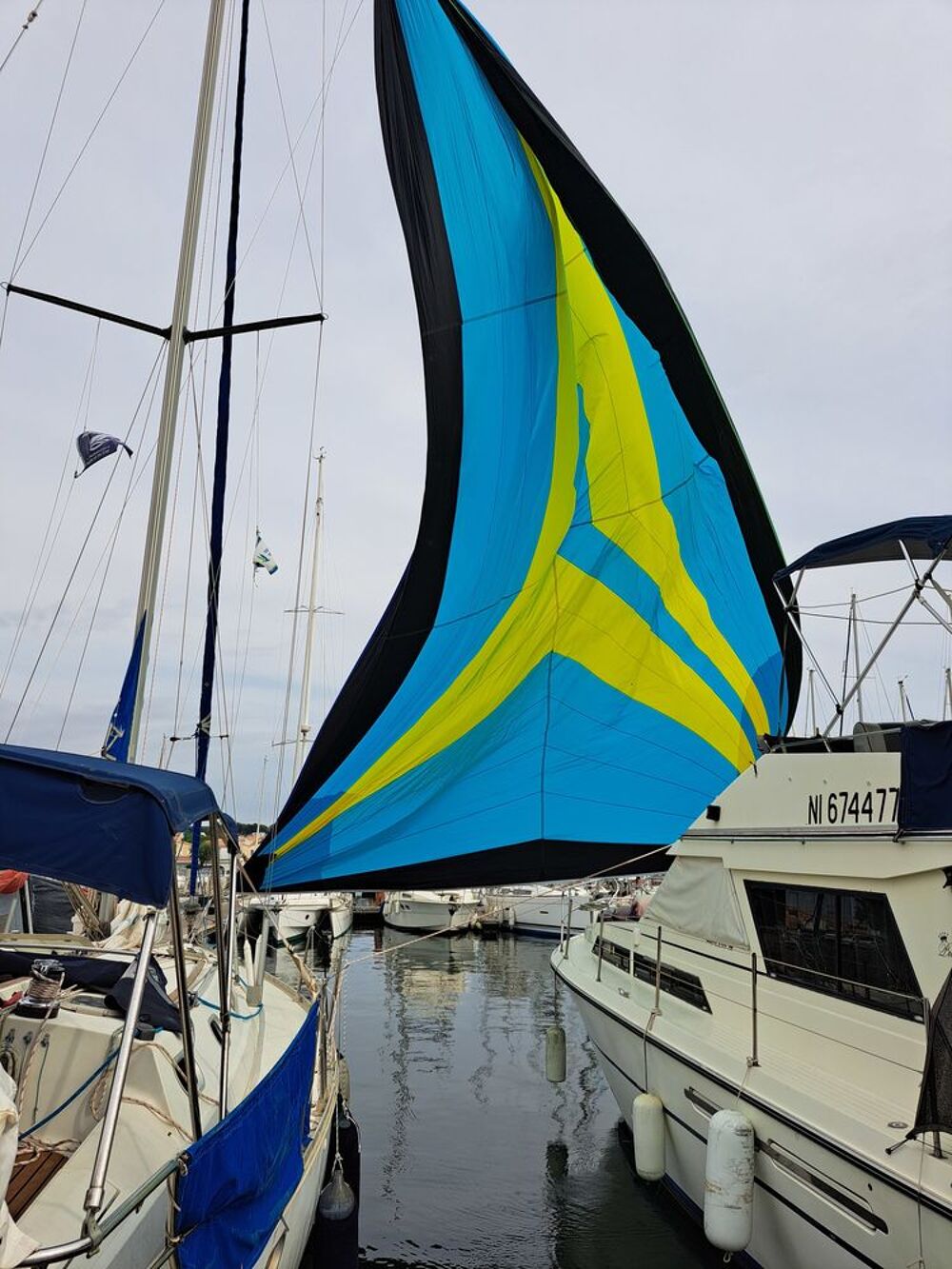 Tr&egrave;s beau Spinnaker tri radial avec sa chemise Sports