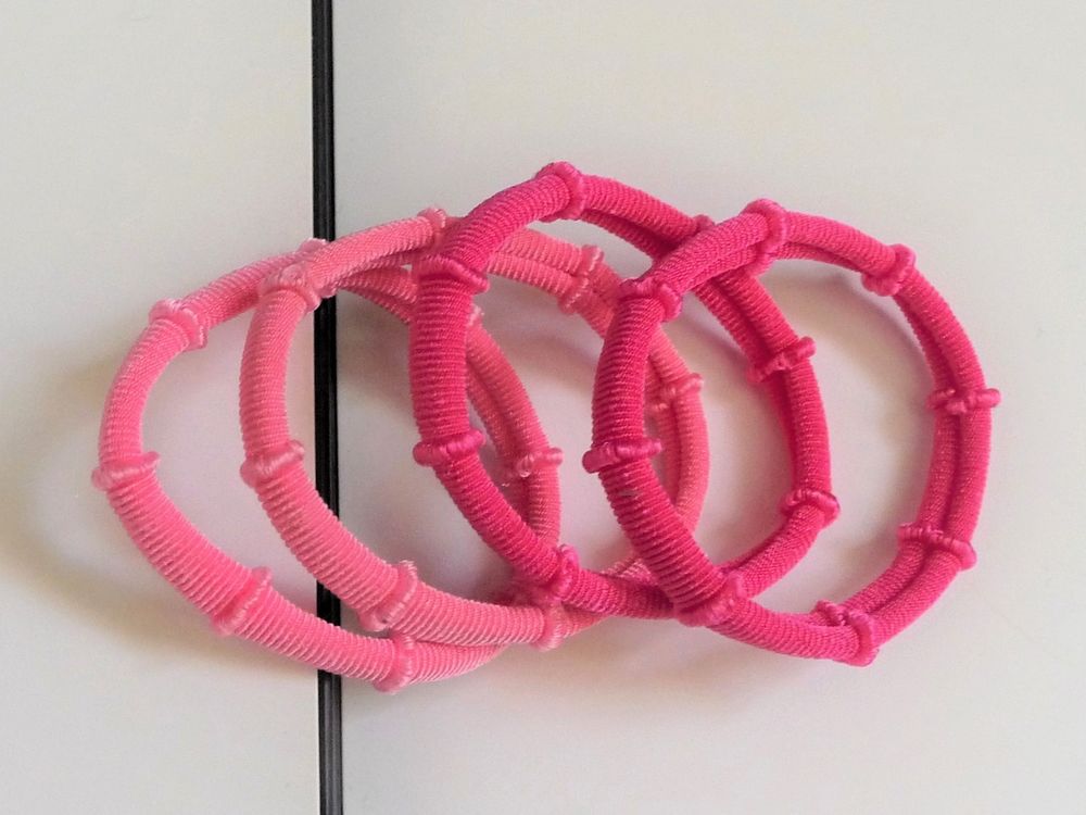 4 Elastiques Rose Clair et Rose Fuschia- Neuf Bijoux et montres