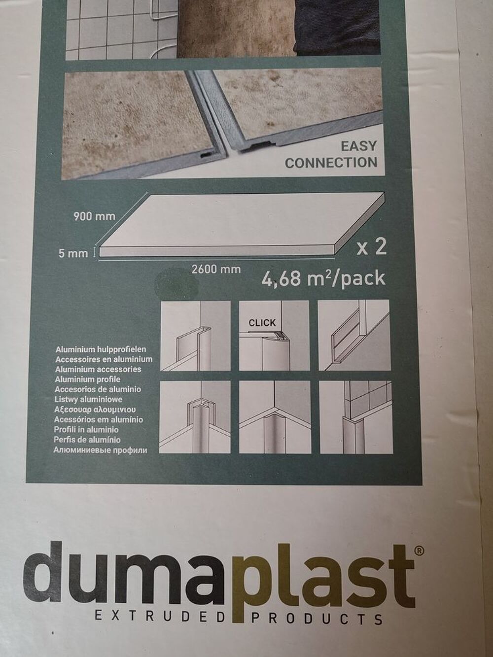 2 panneaux douche PVC XL gris Cloudy DUMAWALL, L.260x90 Bricolage