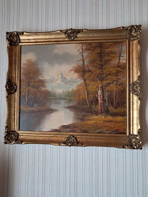 Tableau peinture sur toile signée 150 Creil (60)