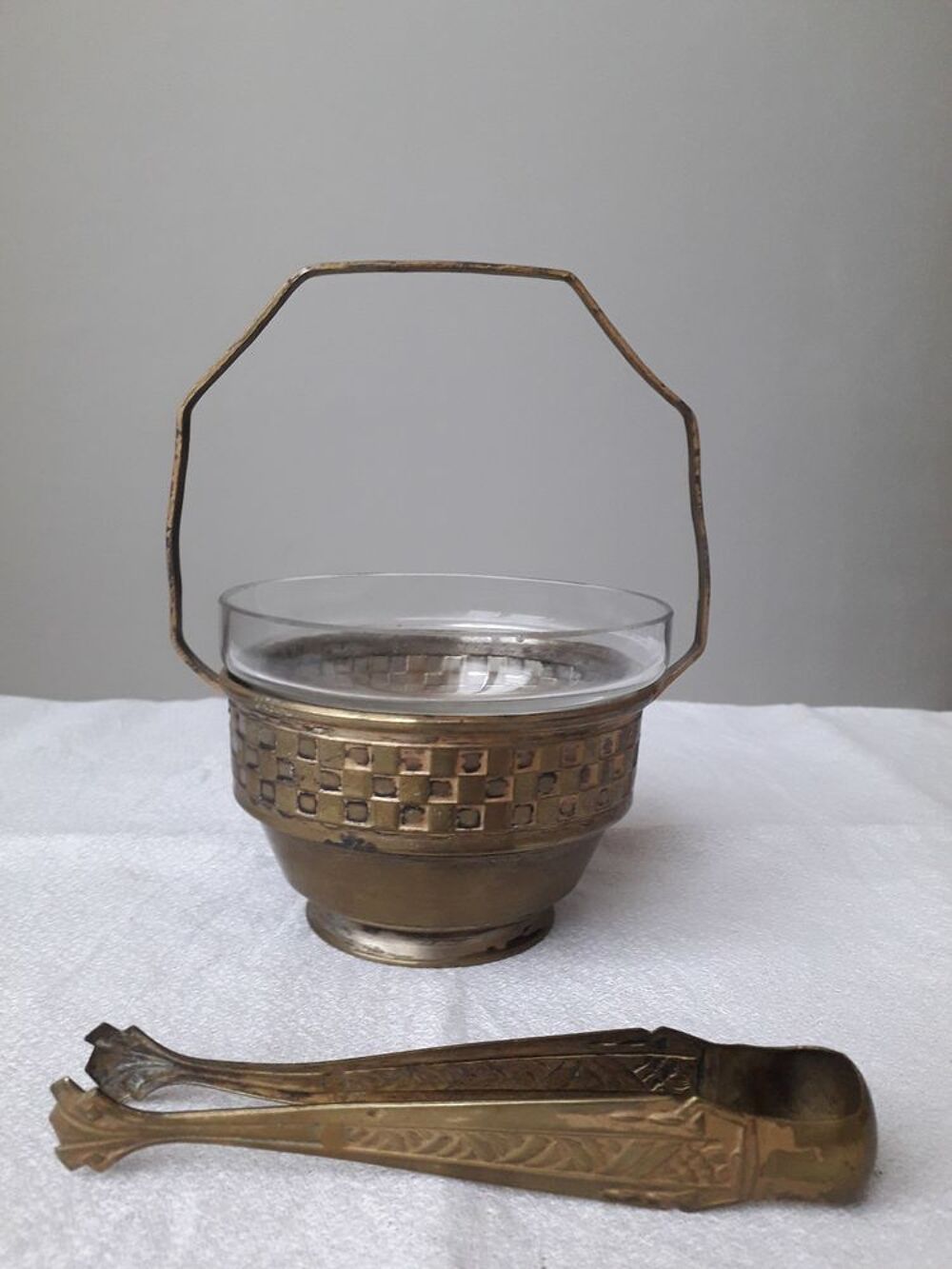 Vintage Sucrier en m&eacute;tal Décoration