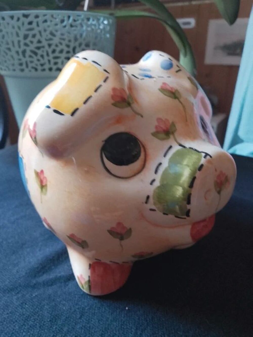 Lot de deux tirelire grenouille et cochon Décoration