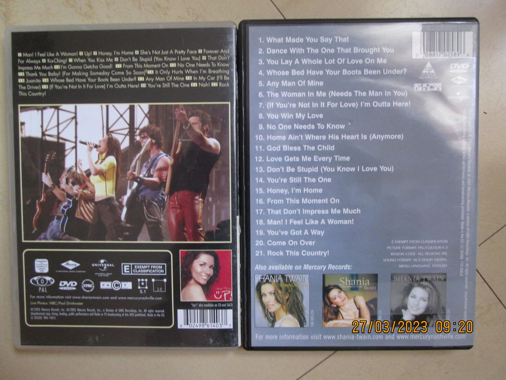 2 DVD de SHANIA TWAIN
DVD et blu-ray
