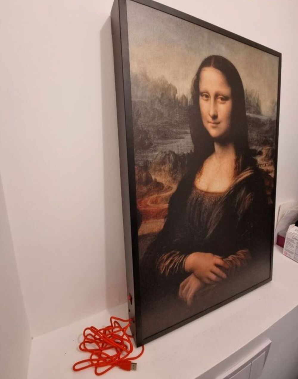 tableau r&eacute;tro &eacute;clairage /Mona Lisa / Virgil Abloh 