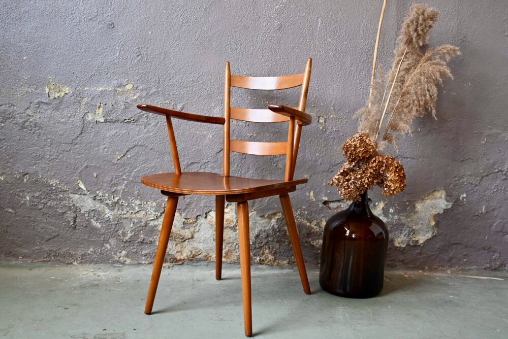 Fauteuil de bureau Hiller en bois de h&ecirc;tre style vintage Meubles