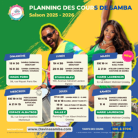   Cours de Samba danse br�silienne Carnaval � l'�cole de Samba 