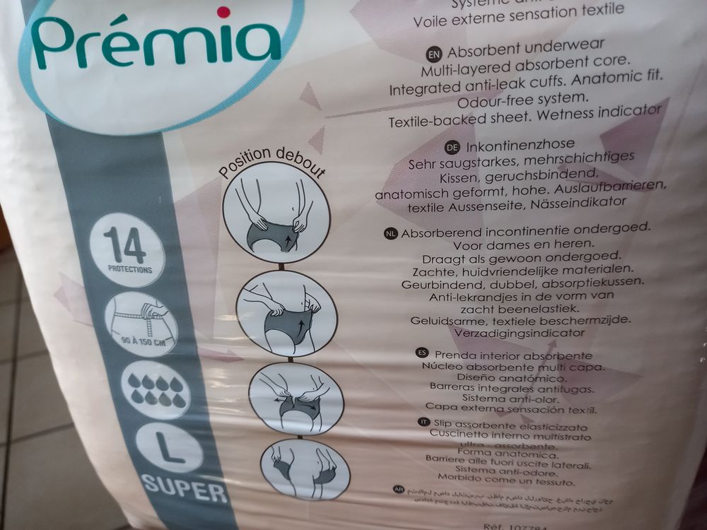 Protection incontinence adulte Puériculture