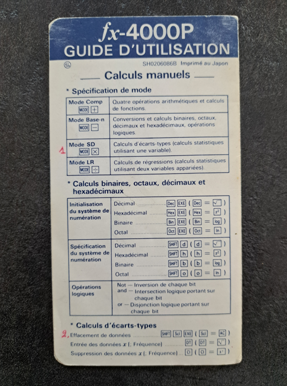 CASIO fx-4000P scientific calculator
