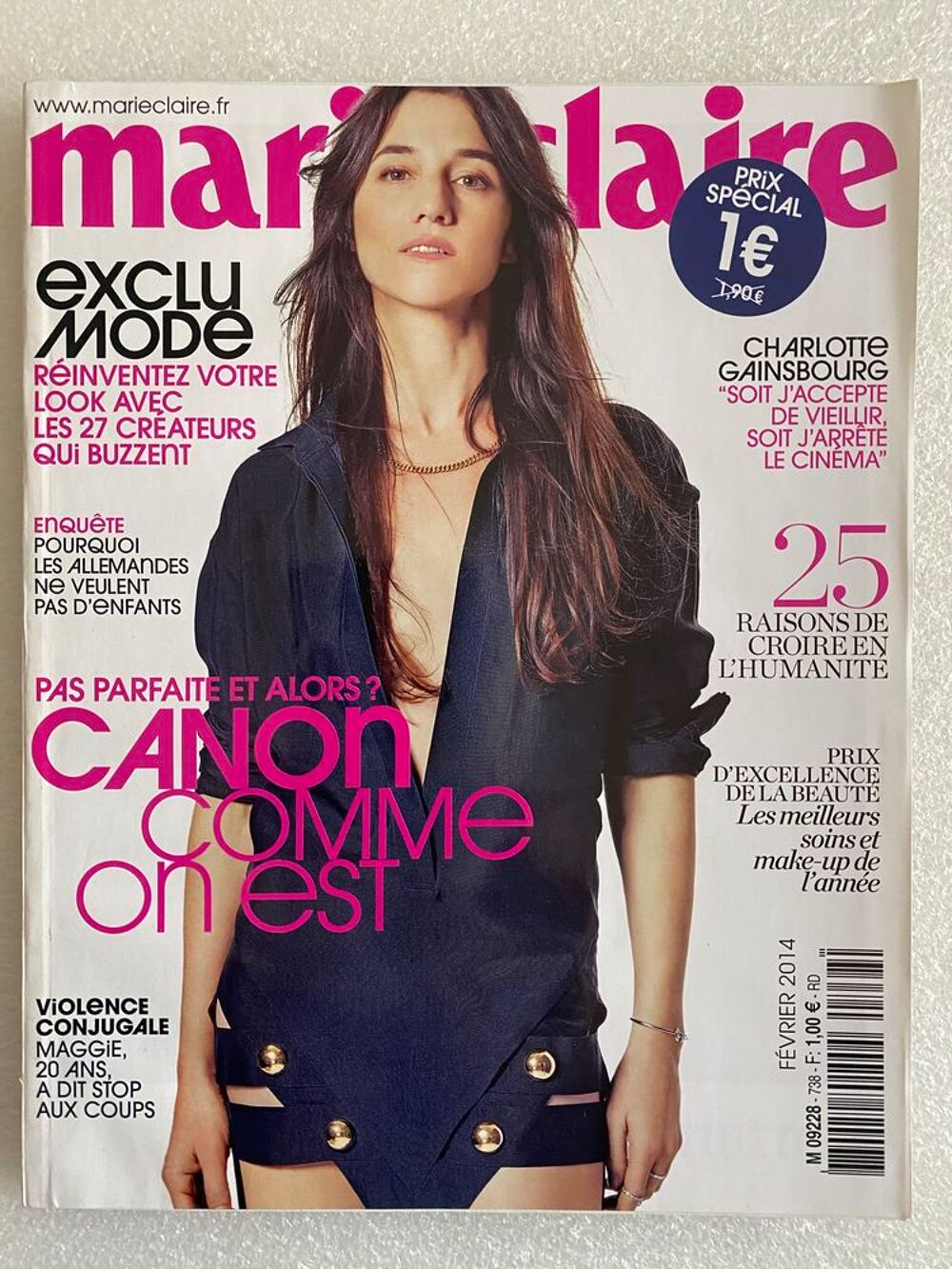  MARIE CLAIRE Charlotte Gainsbourg N&deg;738 Pocket 02/2014 Livres et BD