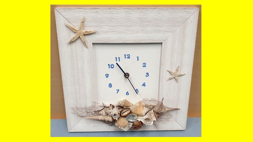 Horloge pendule coquillages th&egrave;mes mer NEUF Décoration