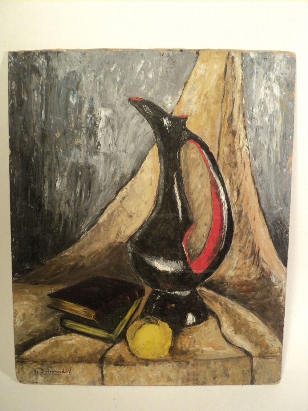 Tableau Nature Morte C&eacute;ramique Sign&eacute;e Vers 1950 Décoration