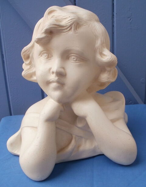 BUSTE sculpture en plâtre fillette signé 5408 JP-MD - 30 Montauban (82)