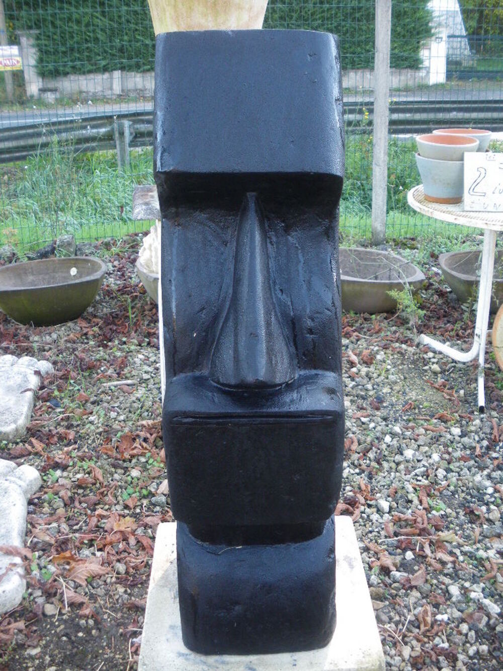 Statue de Moia en b&eacute;ton cir&eacute;, pierre Décoration