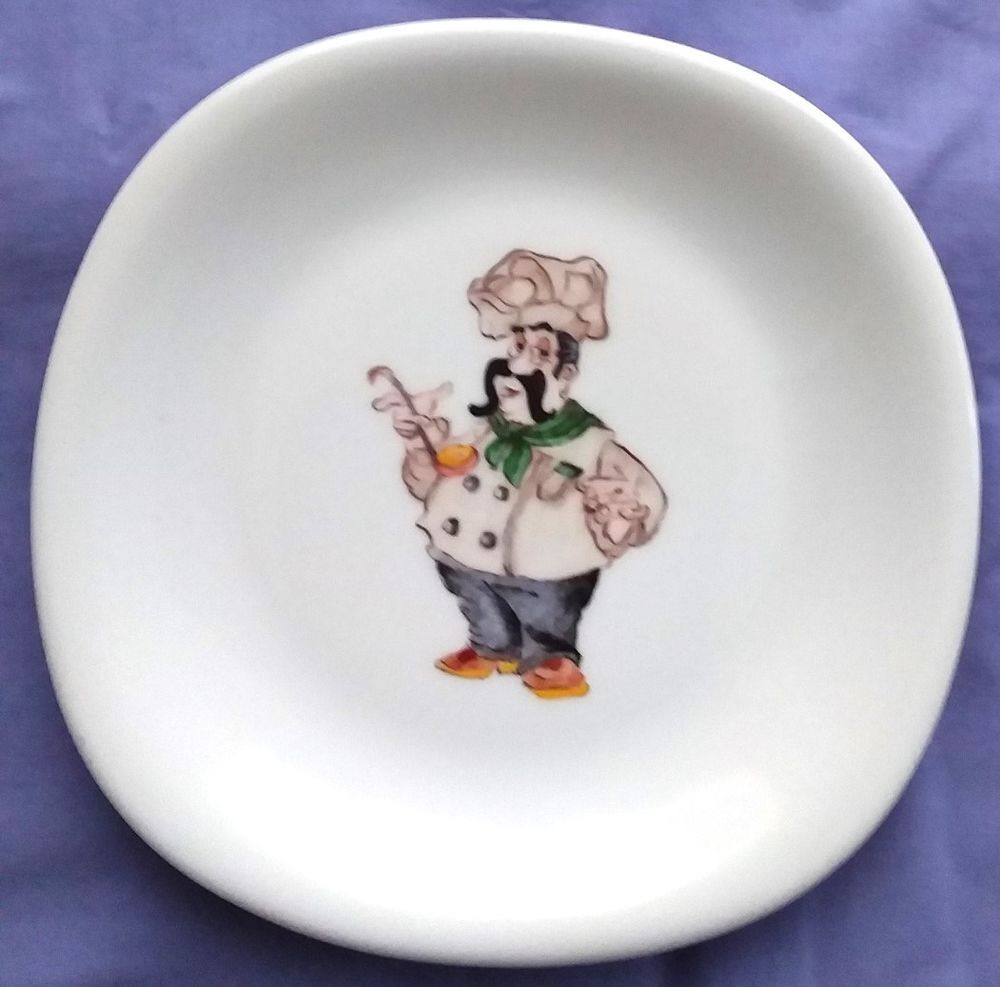 1 lot de 6 assiettes blanches &agrave; peindre Cuisine