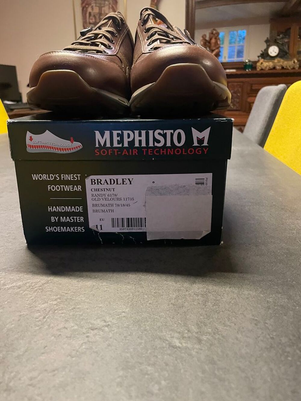 Chaussures Mephisto Bradley ch&acirc;tain- Neuves Chaussures