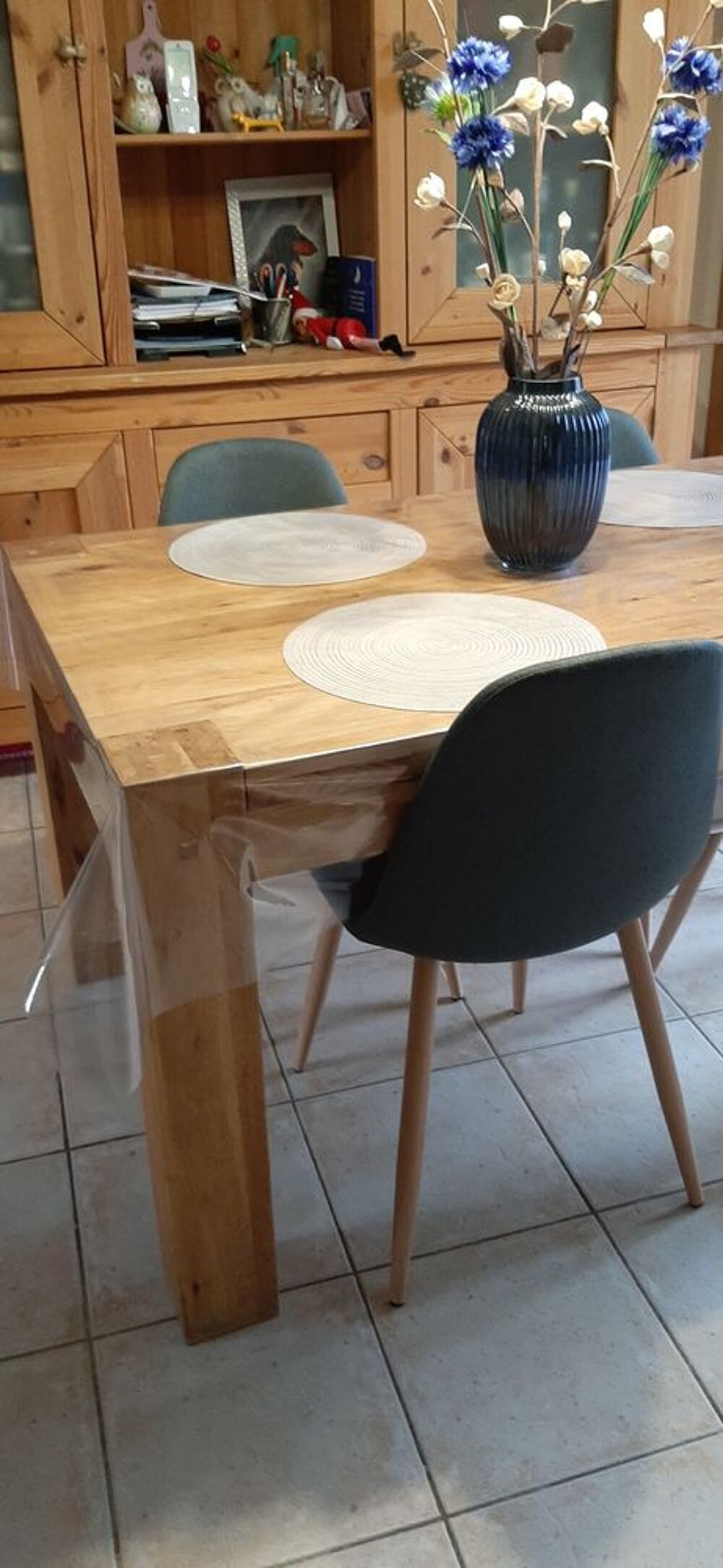 Table ch&ecirc;ne moderne rectangulaire avec ses allonges Meubles