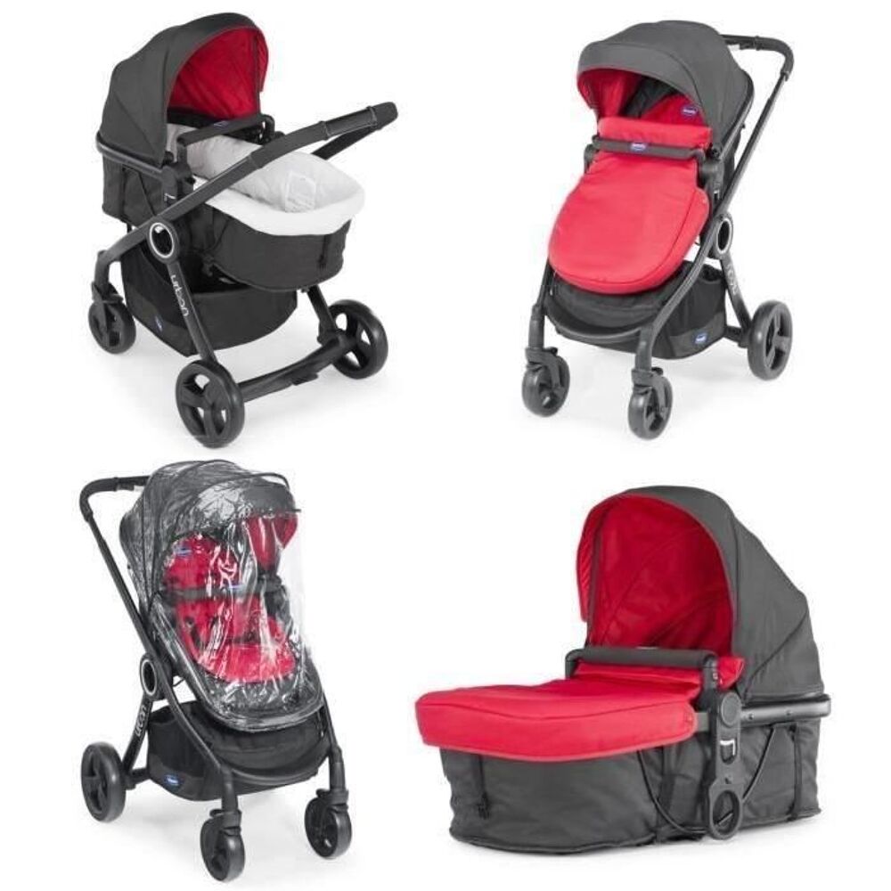 CHICCO Poussette combin&eacute;e Trio Pack URBAN PLUS red Puériculture