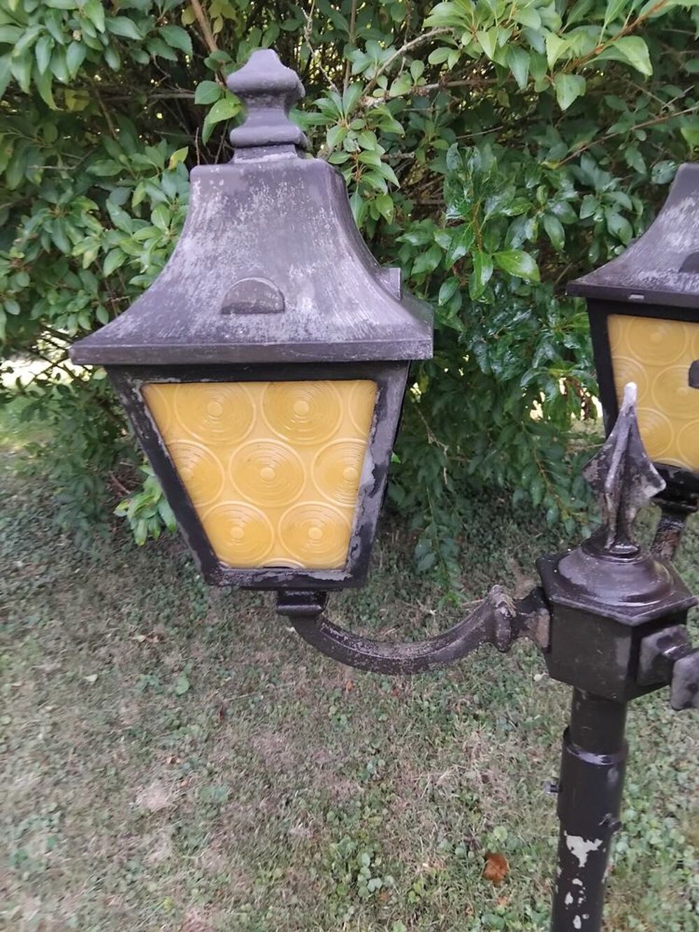 Lampe de jardin vintage &agrave; trois lanternes Décoration
