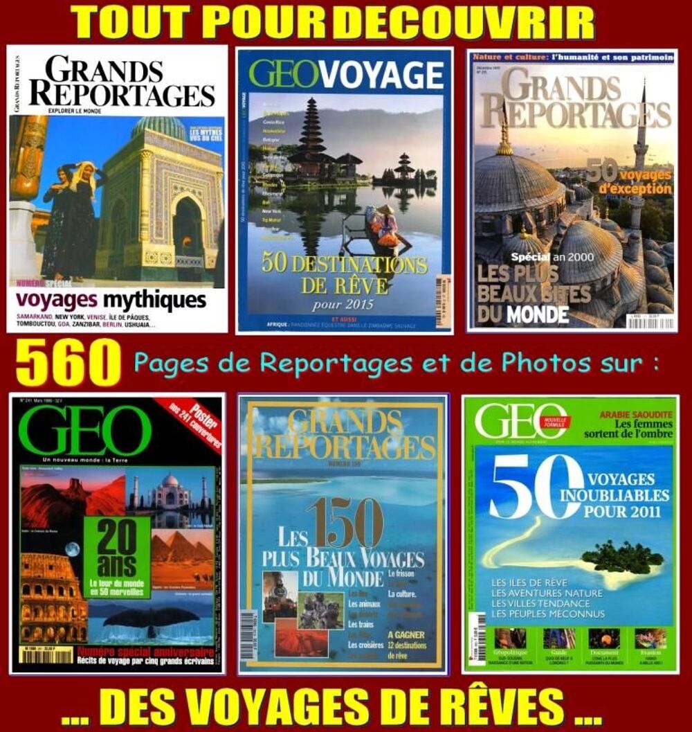 VOYAGES DE R&Ecirc;VE- g&eacute;o - MONDE / prixportcompris Livres et BD