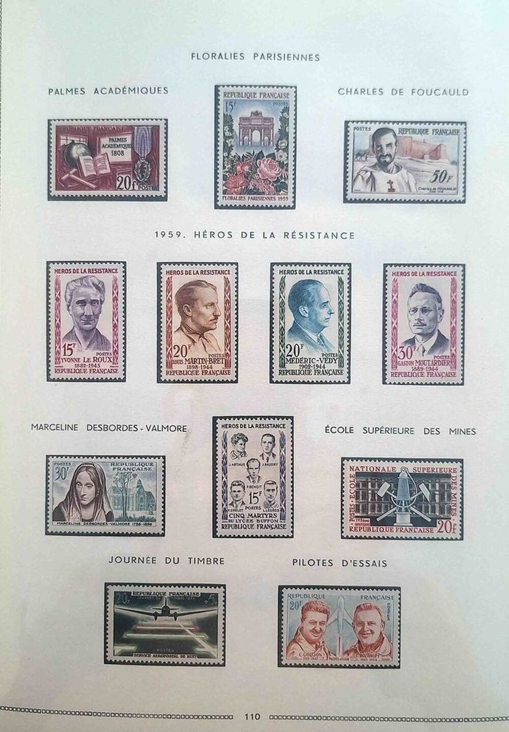 S&eacute;rie de timbres de collection de France G12 
