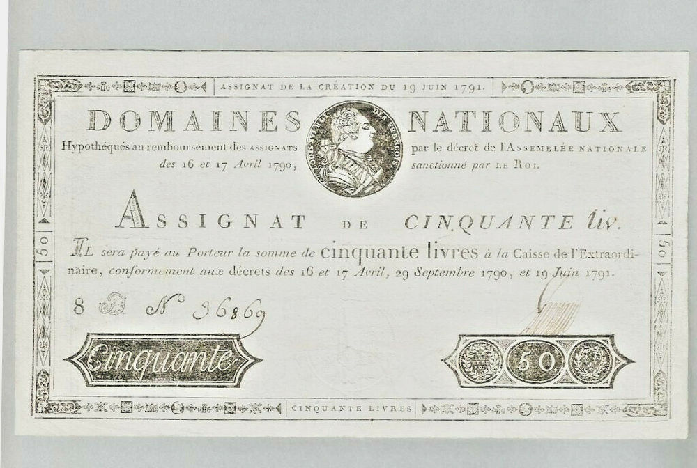  L 129 ASSIGNAT 50 LIVRES EFF ROYALE RARE 