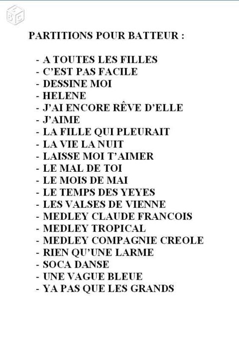 Partitions batterie 5 Castres (81)