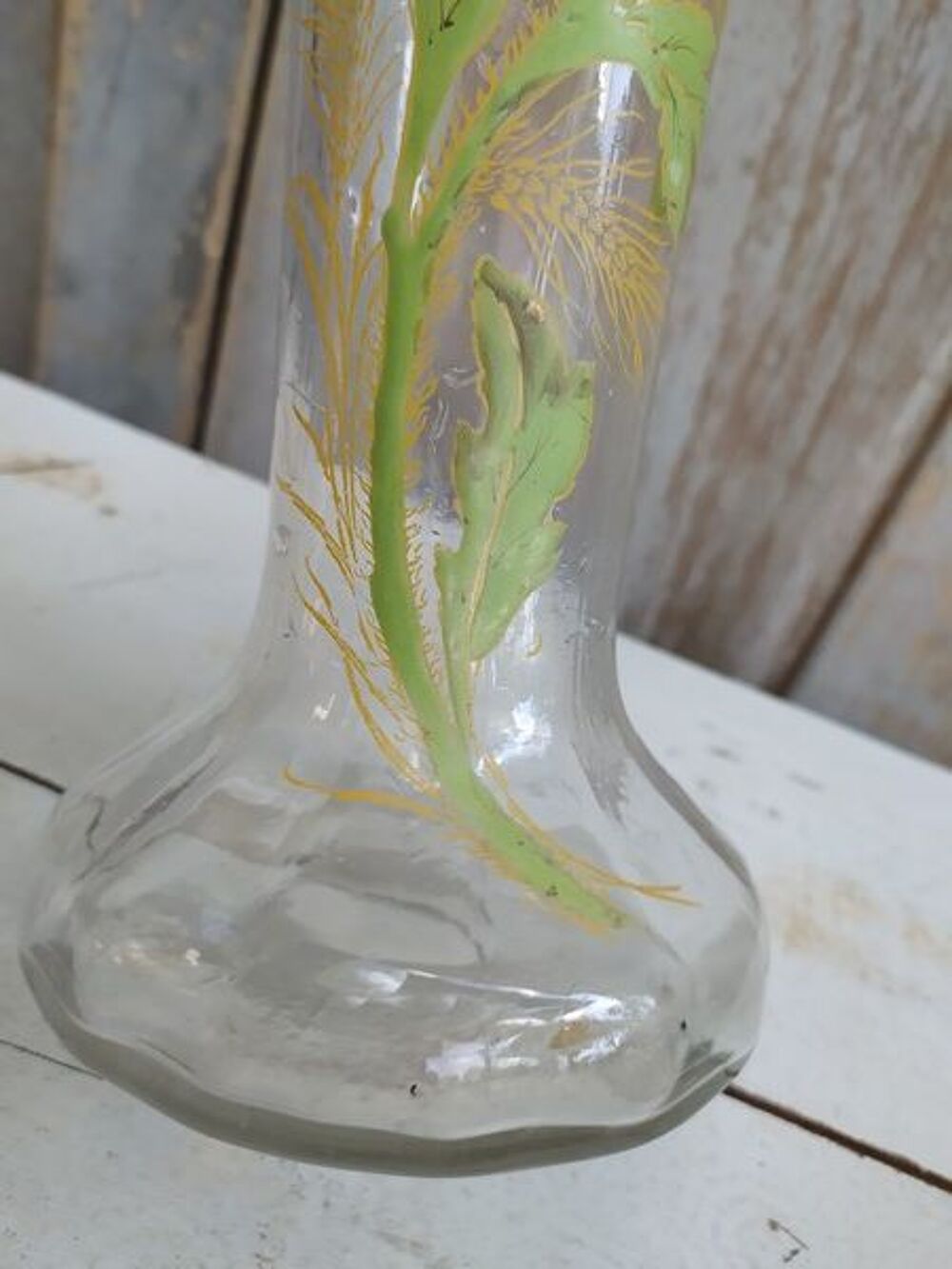 Vase Verre D&eacute;cor &Eacute;maill&eacute; Fleur Coquelicot Legras Montjoye Décoration