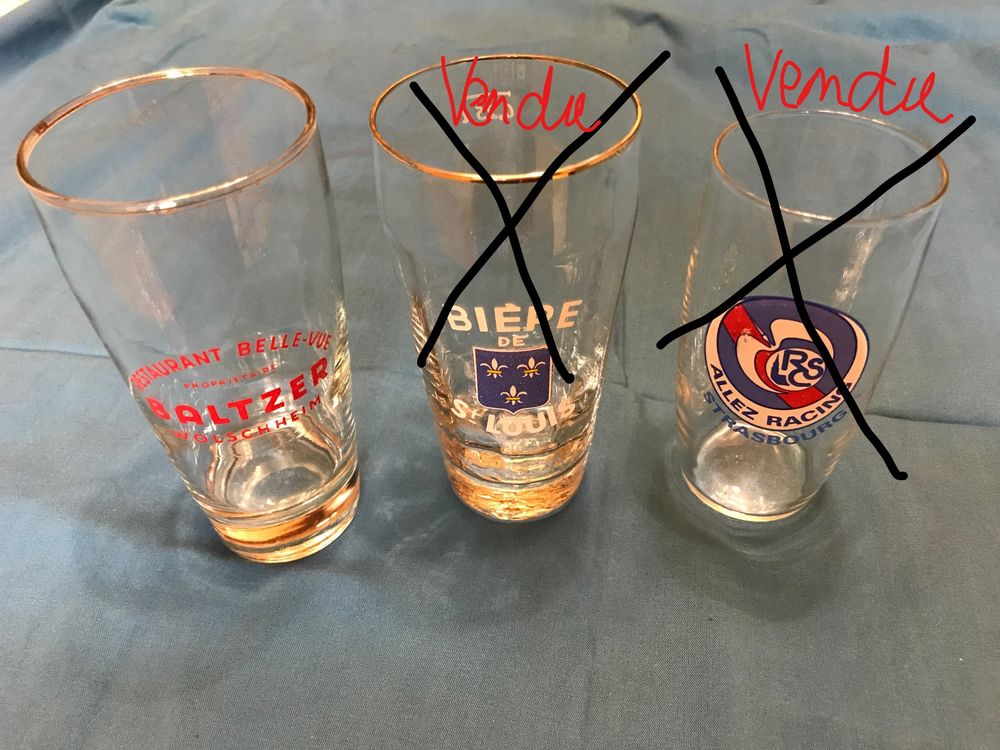 Divers verres &agrave; bi&egrave;re publicitaire Cuisine