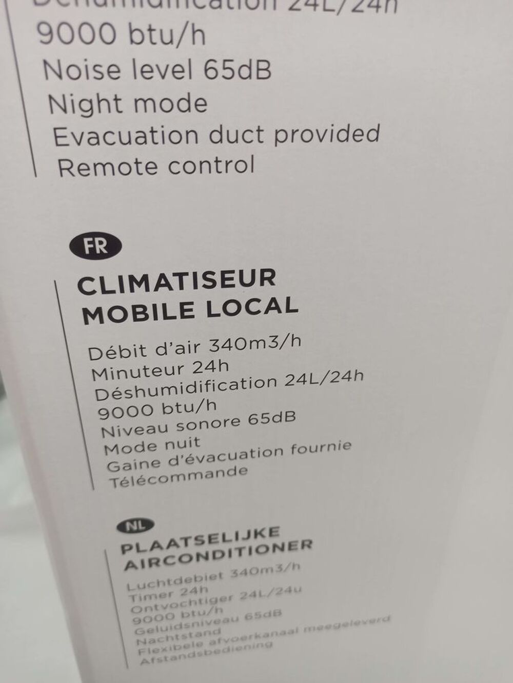 Climatiseur mobile 9000 BTU Electroménager