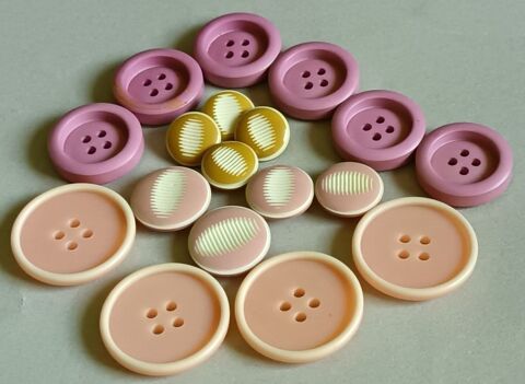 Lot de 18 Boutons- Harmonie de Roses & Beige - 1.2 à 2.5 cm 10 Thonon-les-Bains (74)