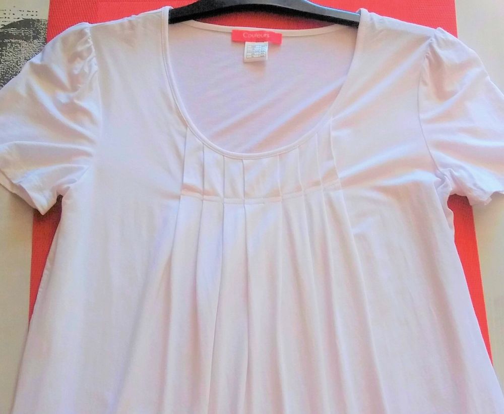 tunique blanche a plis ou tunique de plage - T 38 - 40 / 40 Vêtements