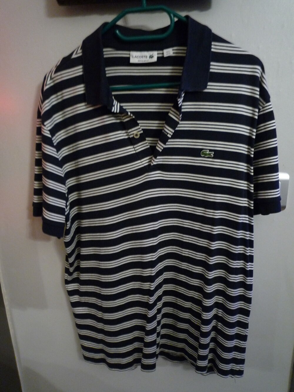 Polo Lacoste Bleu marine et Blanc Vtements