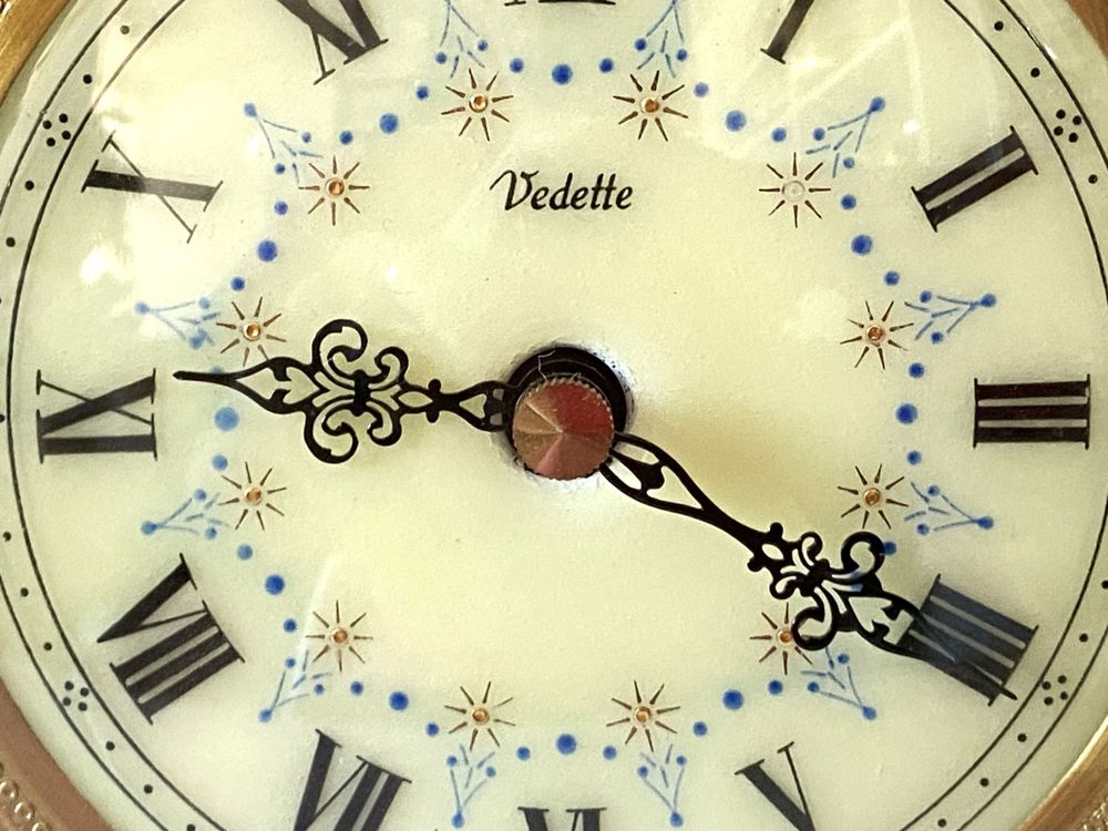 Vintage Pendulette Pendule Horloge Portique VEDETTE Marbre 