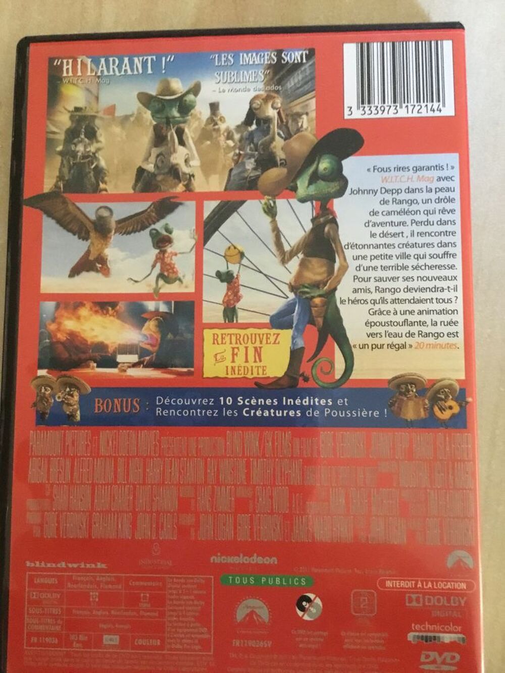 Dvd Rango DVD et blu-ray