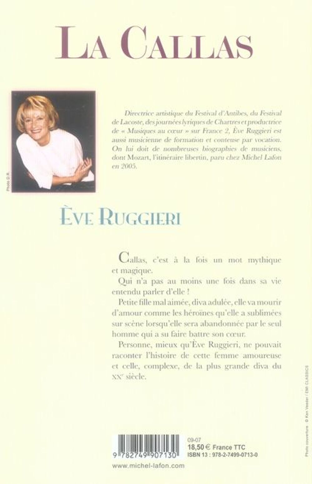 Eve RUGGIERI La Callas Livres et BD