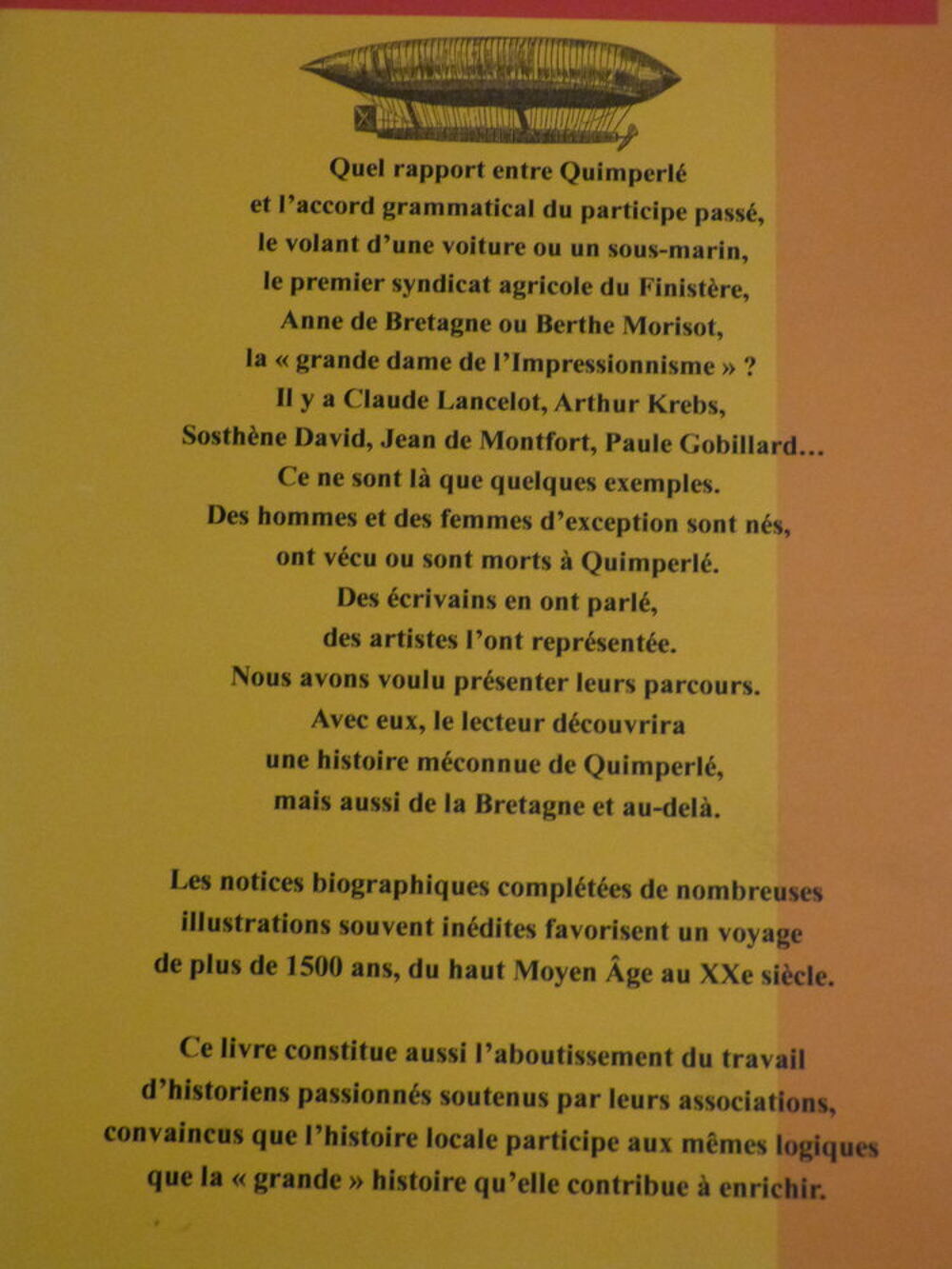 CES QUIMPERLOIS ( ES) QUI ONT FAIT L' HISTOIRE Livres et BD