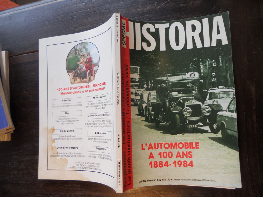 HISTORIA.L'AUTOMOBILE A 100 ANS 1884-1984 No 449 avril 1984 Livres et BD