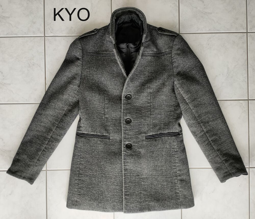 DEVRED - Veste adulte homme hiver, M, Caban manteau gris Vêtements