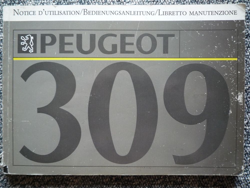 PEUGEOT 309 - Notice d'utilisation 