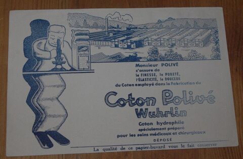Buvard Coton Poliv�  Wurlhin? ancien ? Usine 5 Roissy-en-Brie (77)