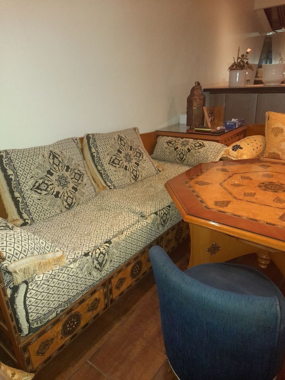salon marocain double banquette Meubles