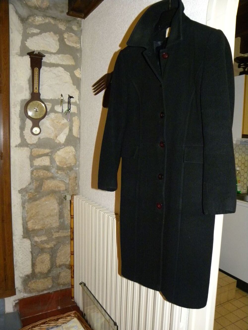 manteau long femme noir Vêtements