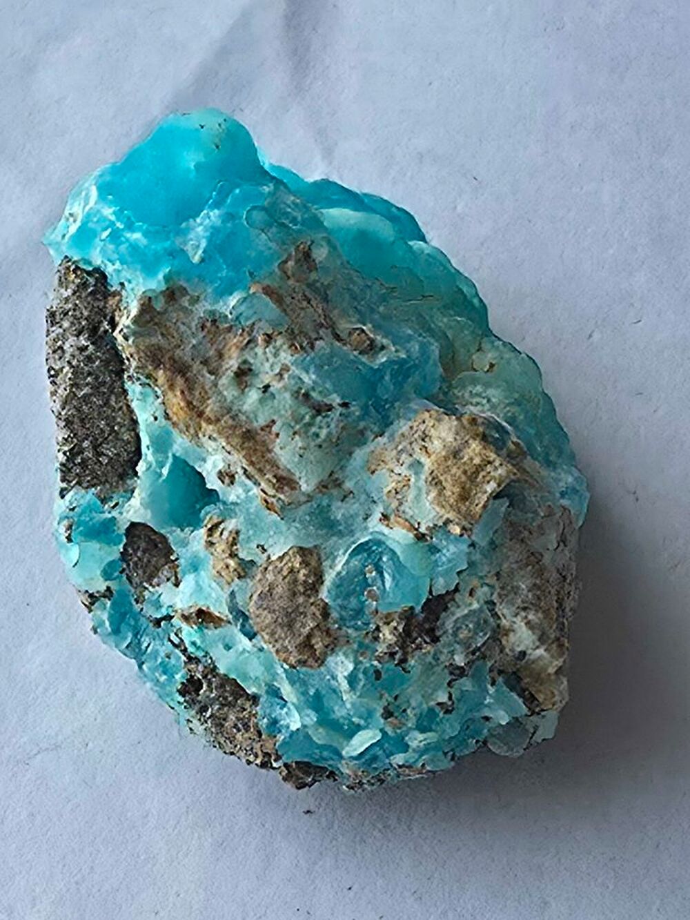 Magnifique H&eacute;mimorphite Bleue Mamelonn&eacute;e sur Matrice-RDC 18g 