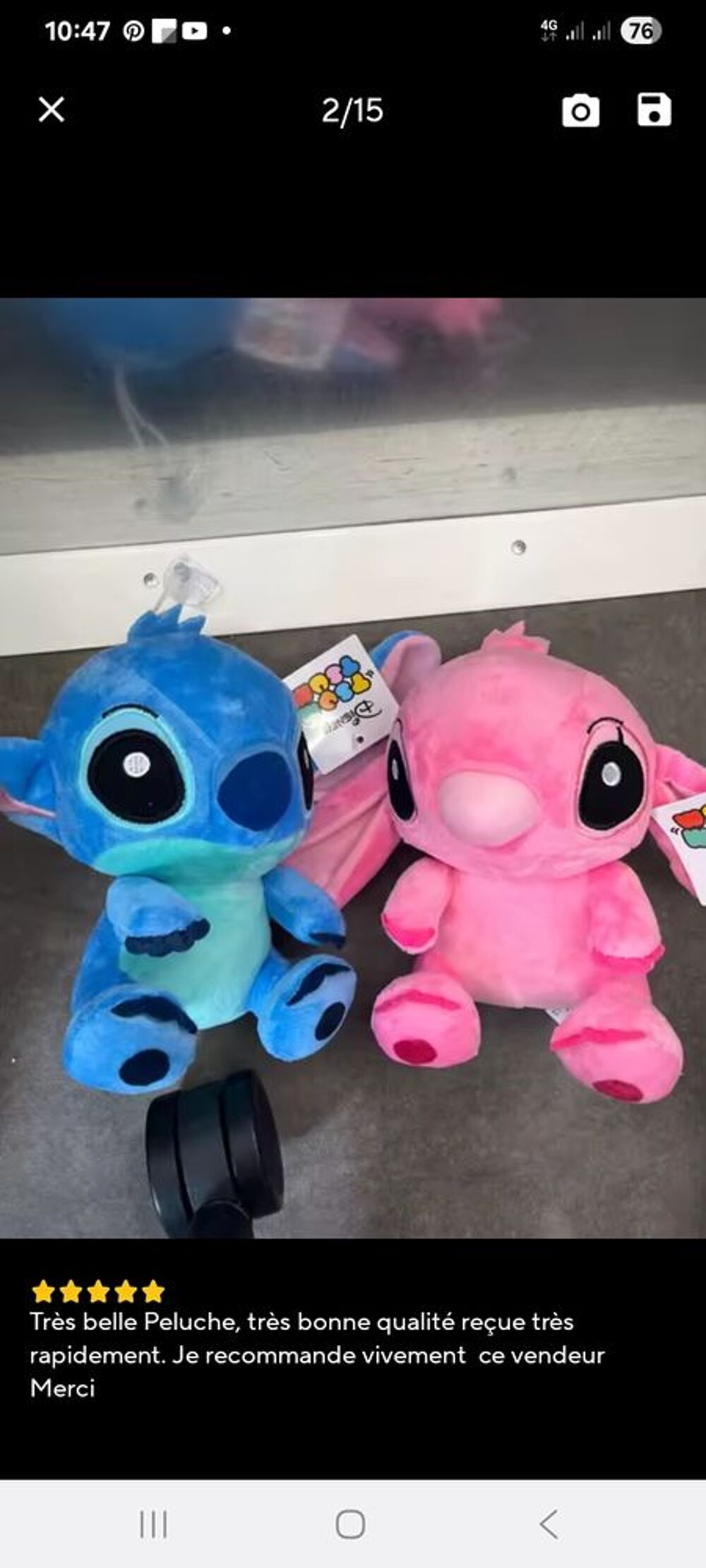 Peluche stitch et angel neuf Jeux / jouets