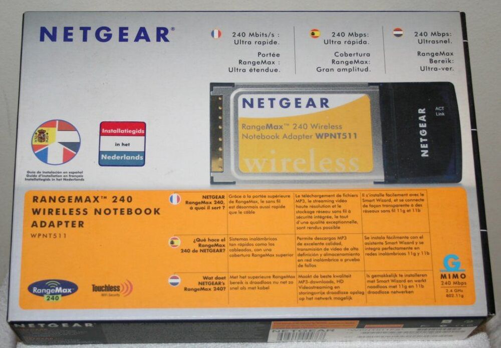 Modem NETGEAR + 4 adaptateurs WIFI (RangeMax 240 Mbit/s) Matériel informatique