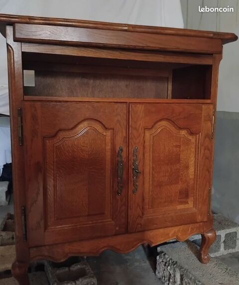 Meuble en ch�ne massif vintage avec plateau tournant 40 Matignon (22)