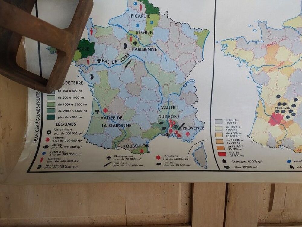 Carte Scolaire France L&eacute;gumes Fruits Fleurs / Cultures Indus 