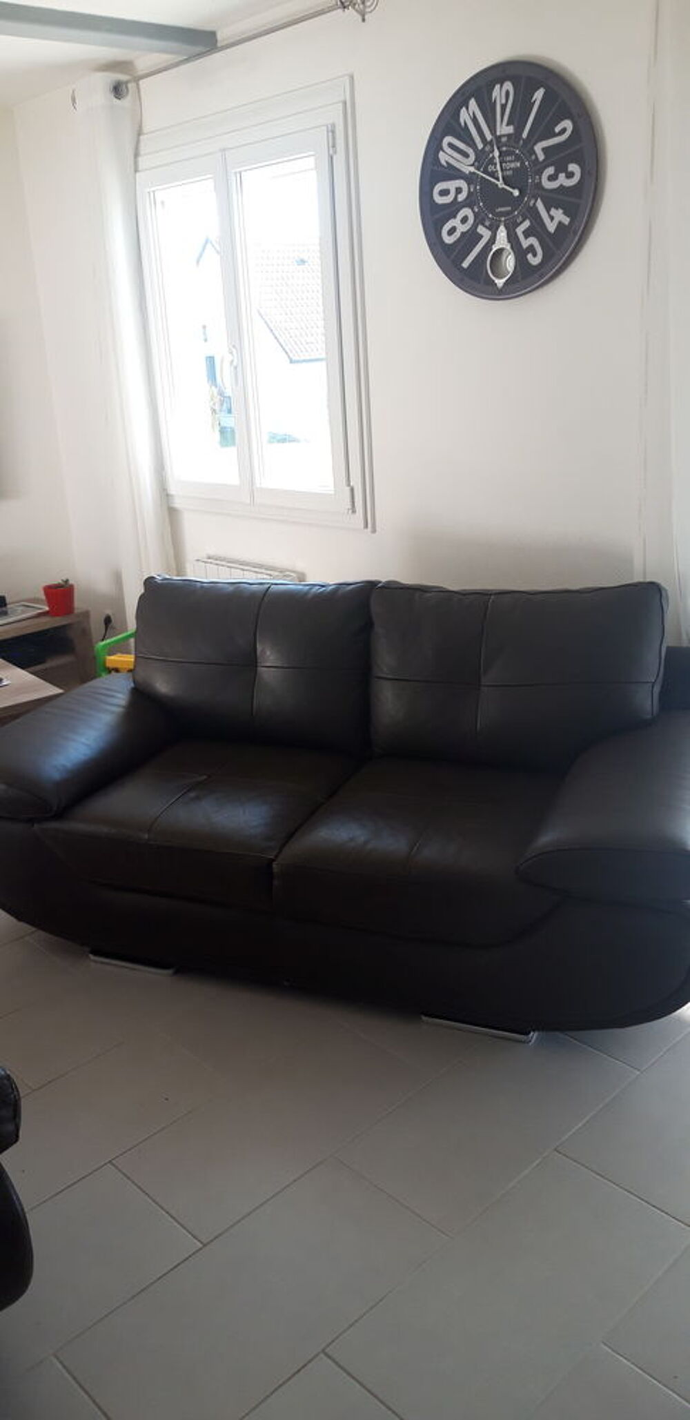 2 canap&eacute;s cuir 2x180x98 cm Meubles
