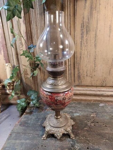 Lampe à Pétrole XIXème Faïence Satsuma Japon. 80 Loches (37)